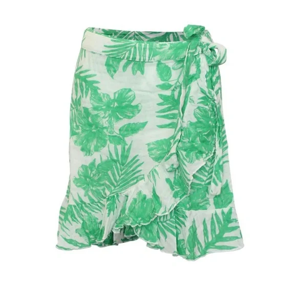 Felicite Palm Ruffle Guaze Wrap Mini Skirt - NWT - Picture 2 of 8